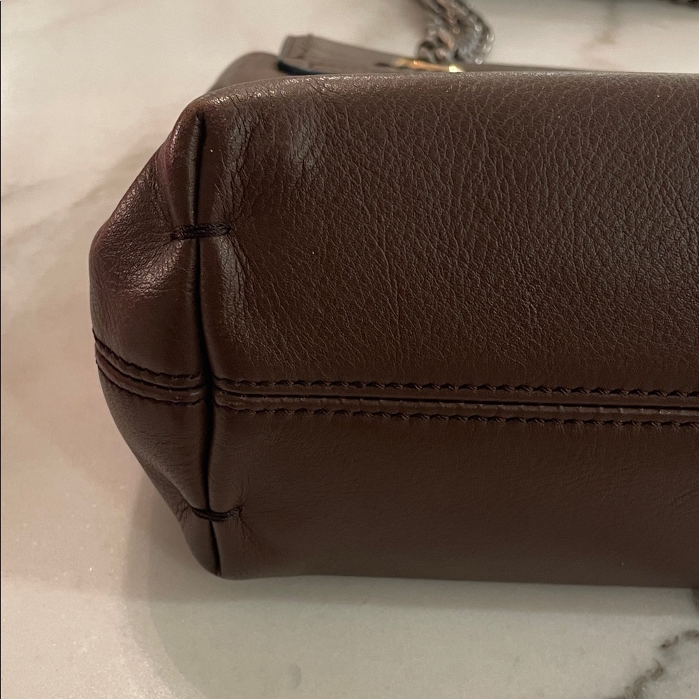 Lanvin Elegant Brown Leather Shoulder Bag - Picture 3 of 6